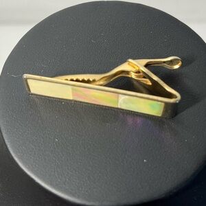 Vintage Gold-tone and Opal tie clip